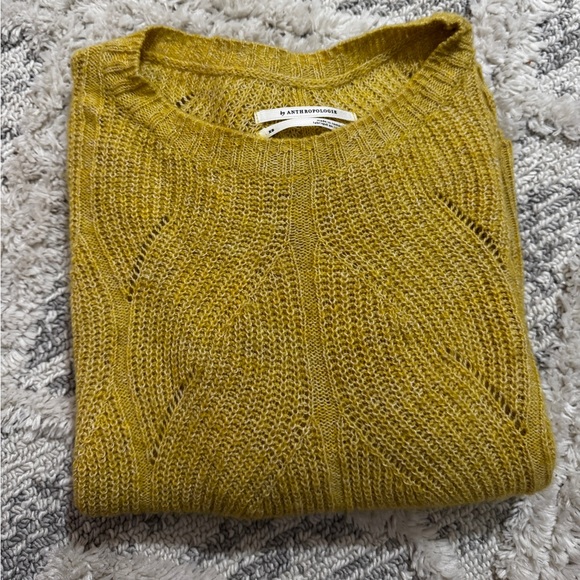 Anthropologie Keely Cable-Knit Sweater in Yellow-Mustard , Size XS - Picture 15 of 15